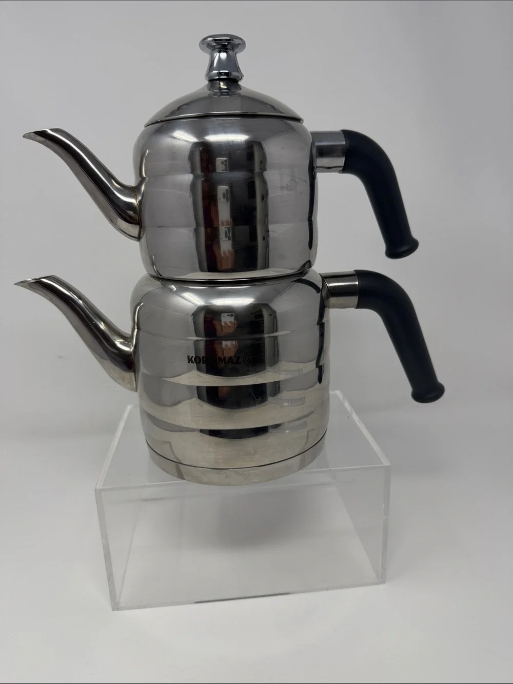 Korkmaz Stainless Steel Double Teapot ( Caydanlik) Midi Version